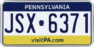 PA license plate JSX6371