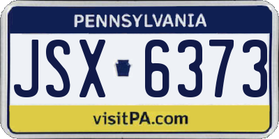 PA license plate JSX6373