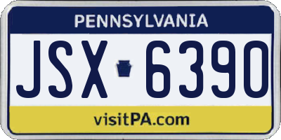 PA license plate JSX6390