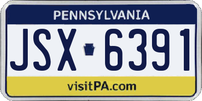 PA license plate JSX6391