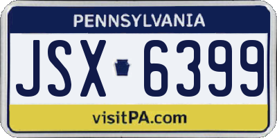PA license plate JSX6399