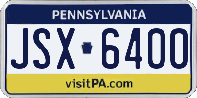 PA license plate JSX6400