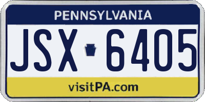 PA license plate JSX6405