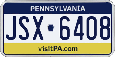 PA license plate JSX6408
