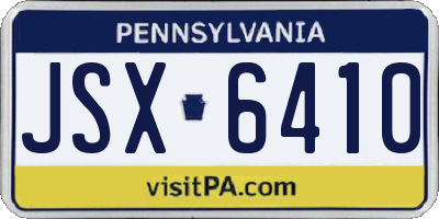 PA license plate JSX6410