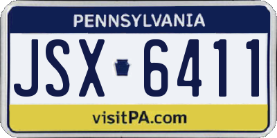 PA license plate JSX6411