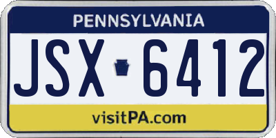 PA license plate JSX6412