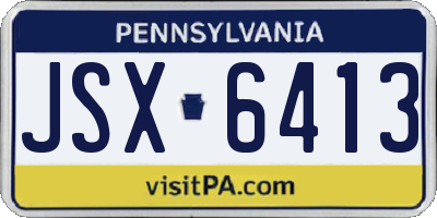PA license plate JSX6413
