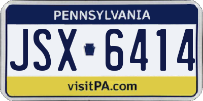 PA license plate JSX6414