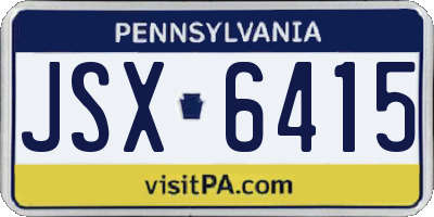 PA license plate JSX6415