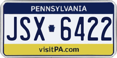 PA license plate JSX6422