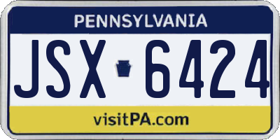 PA license plate JSX6424