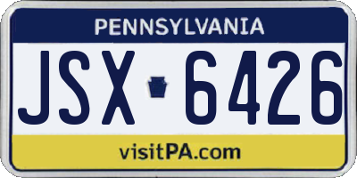 PA license plate JSX6426