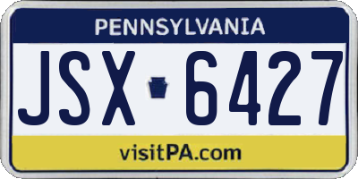PA license plate JSX6427