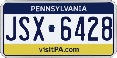 PA license plate JSX6428