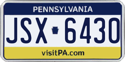 PA license plate JSX6430
