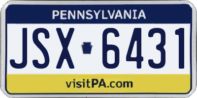 PA license plate JSX6431