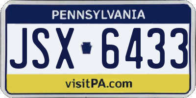 PA license plate JSX6433