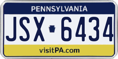 PA license plate JSX6434