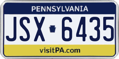 PA license plate JSX6435