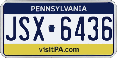 PA license plate JSX6436