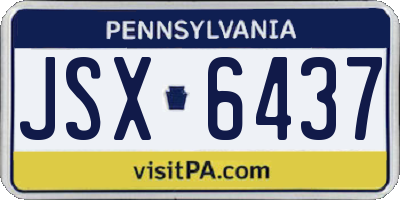 PA license plate JSX6437