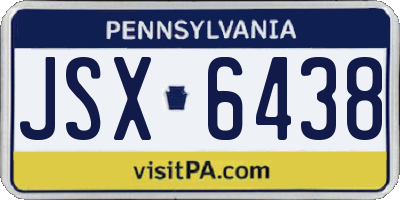 PA license plate JSX6438