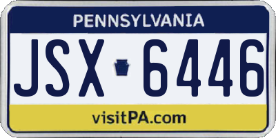 PA license plate JSX6446