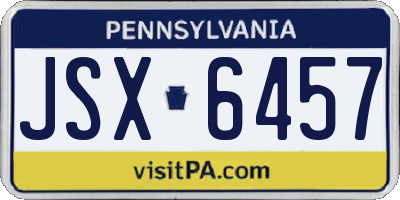 PA license plate JSX6457
