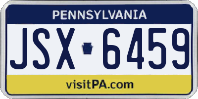 PA license plate JSX6459