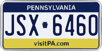 PA license plate JSX6460