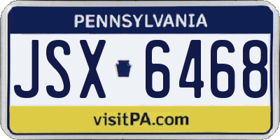 PA license plate JSX6468