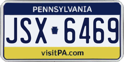 PA license plate JSX6469