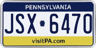 PA license plate JSX6470