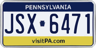 PA license plate JSX6471
