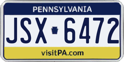 PA license plate JSX6472