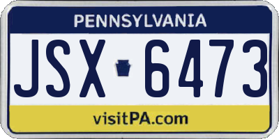 PA license plate JSX6473