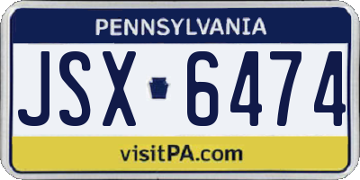 PA license plate JSX6474