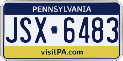 PA license plate JSX6483