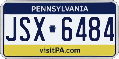 PA license plate JSX6484