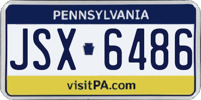 PA license plate JSX6486