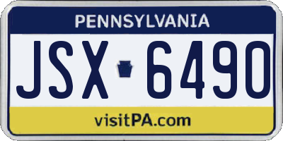 PA license plate JSX6490