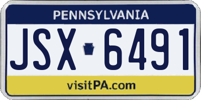 PA license plate JSX6491