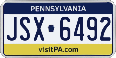 PA license plate JSX6492