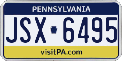 PA license plate JSX6495