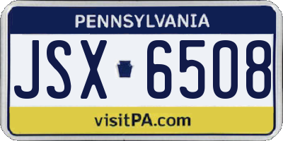 PA license plate JSX6508