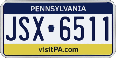 PA license plate JSX6511