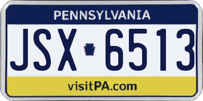 PA license plate JSX6513