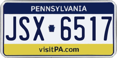 PA license plate JSX6517