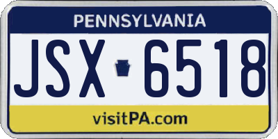 PA license plate JSX6518